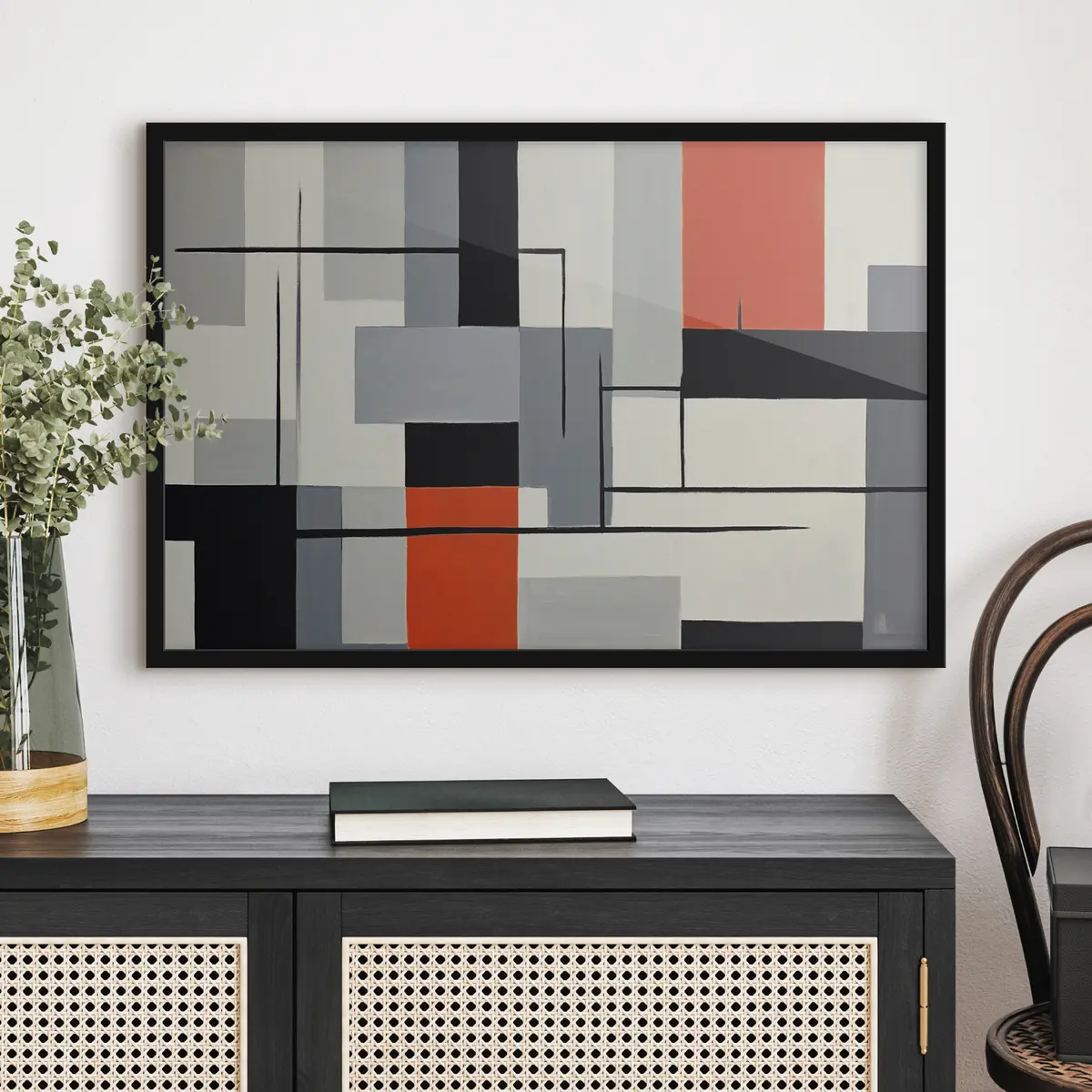 Poster Opvallende lijnen en kleuren komen prachtig samen f37278