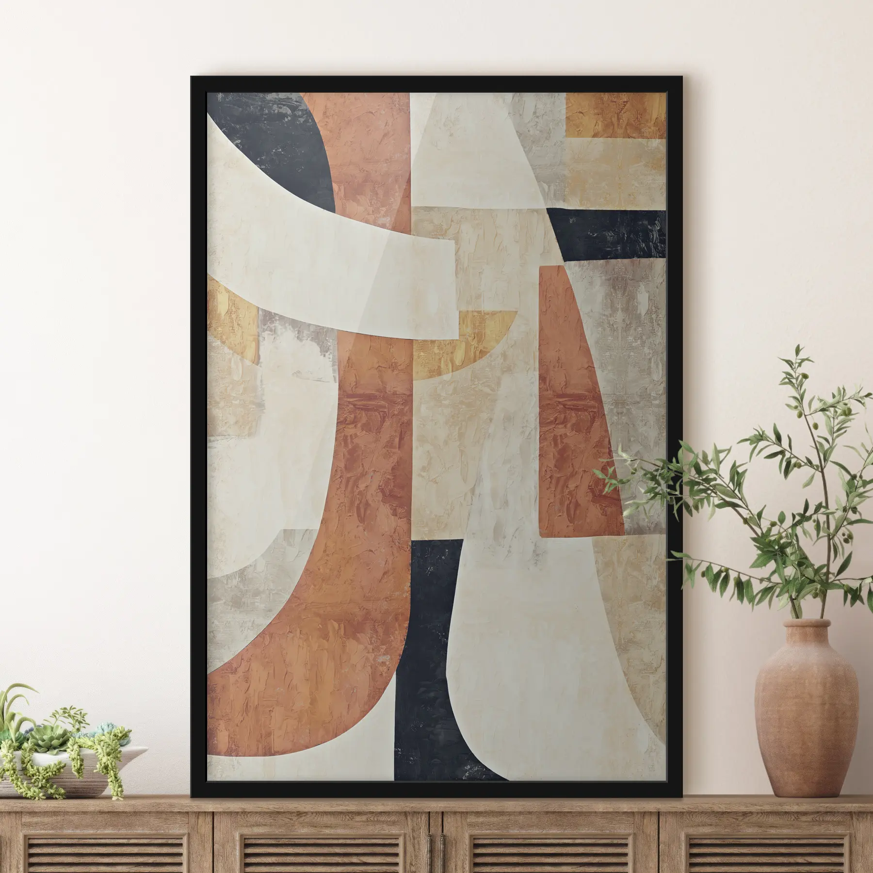 Fotobehang Abstracte vormen in warme tinten f37284