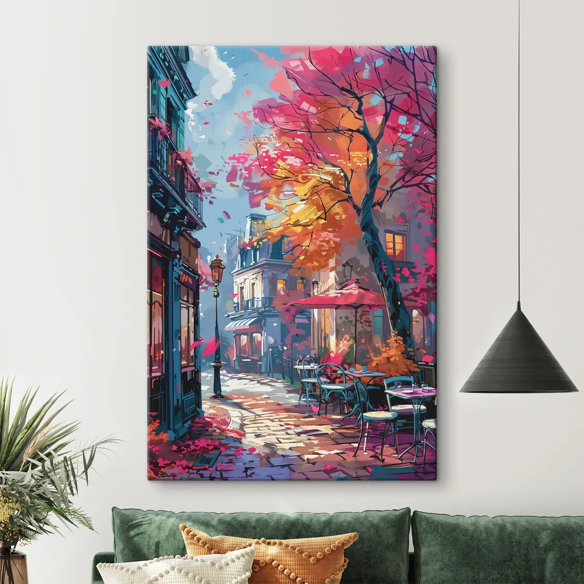  Peintures Charmante scène automnale dans la ville s37459