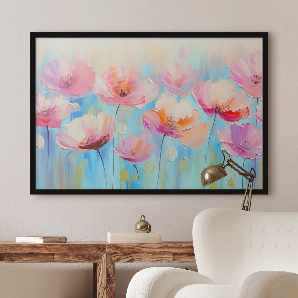 Affiche Fleurs colorées aux tons pastel doux f37536