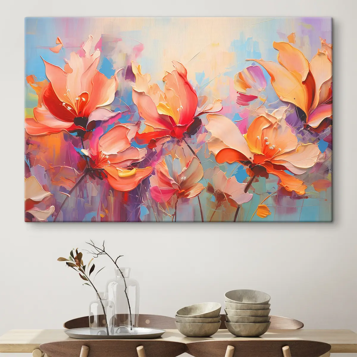  Peintures Des fleurs éclatantes dans un paysage coloré s37535