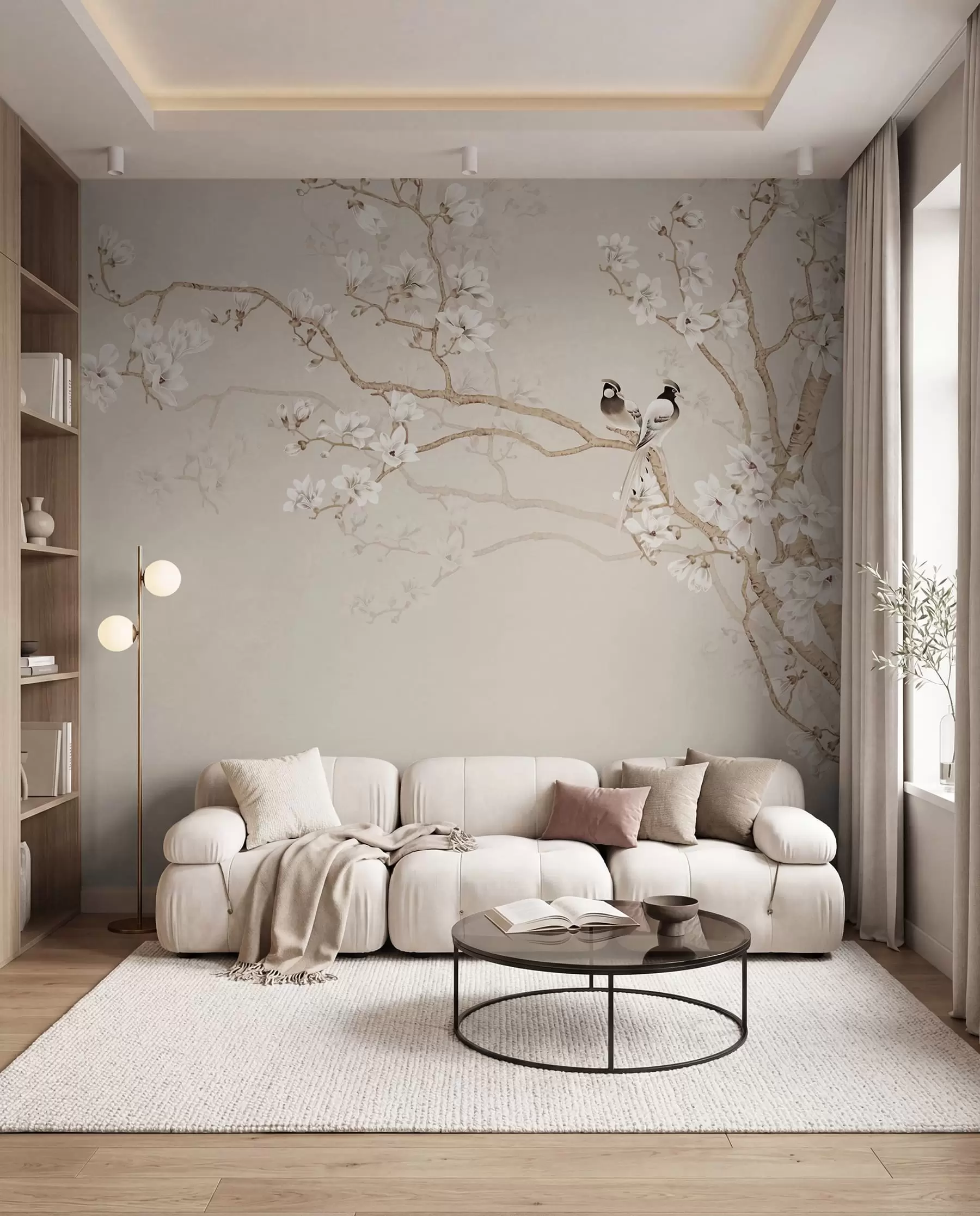 Fotobehang Magnoliaboom in de tuin u25842d1