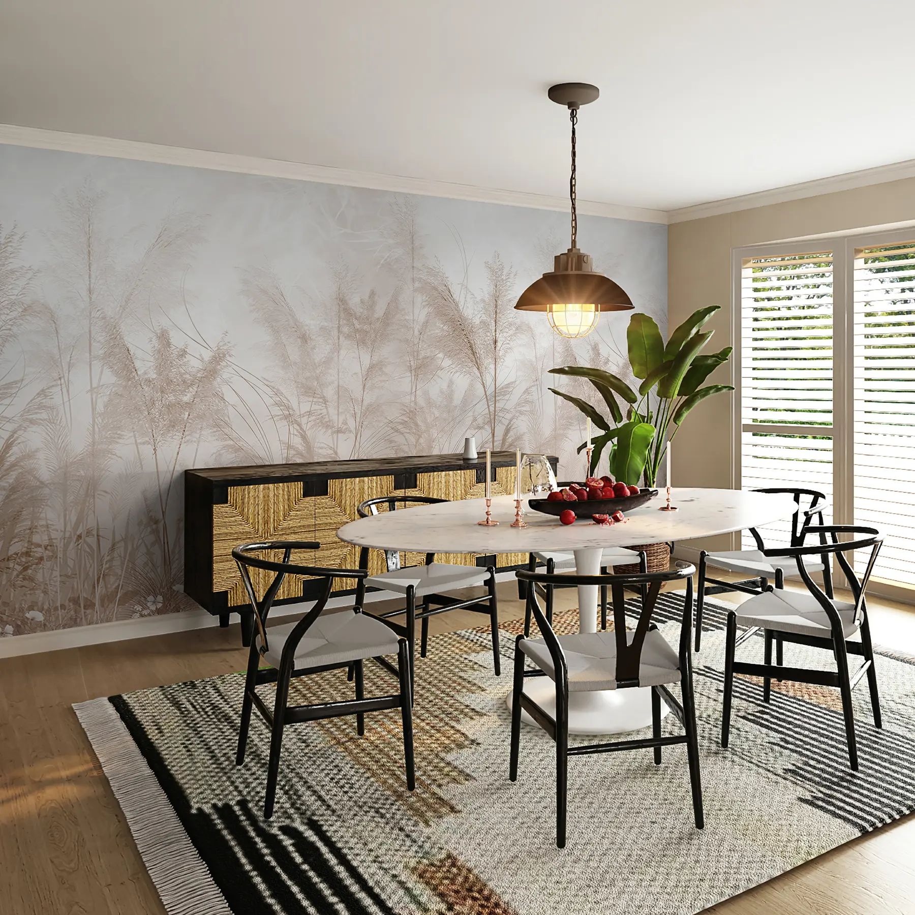 Papier peint photo Plantes hautes aux couleurs pastel u93903d2