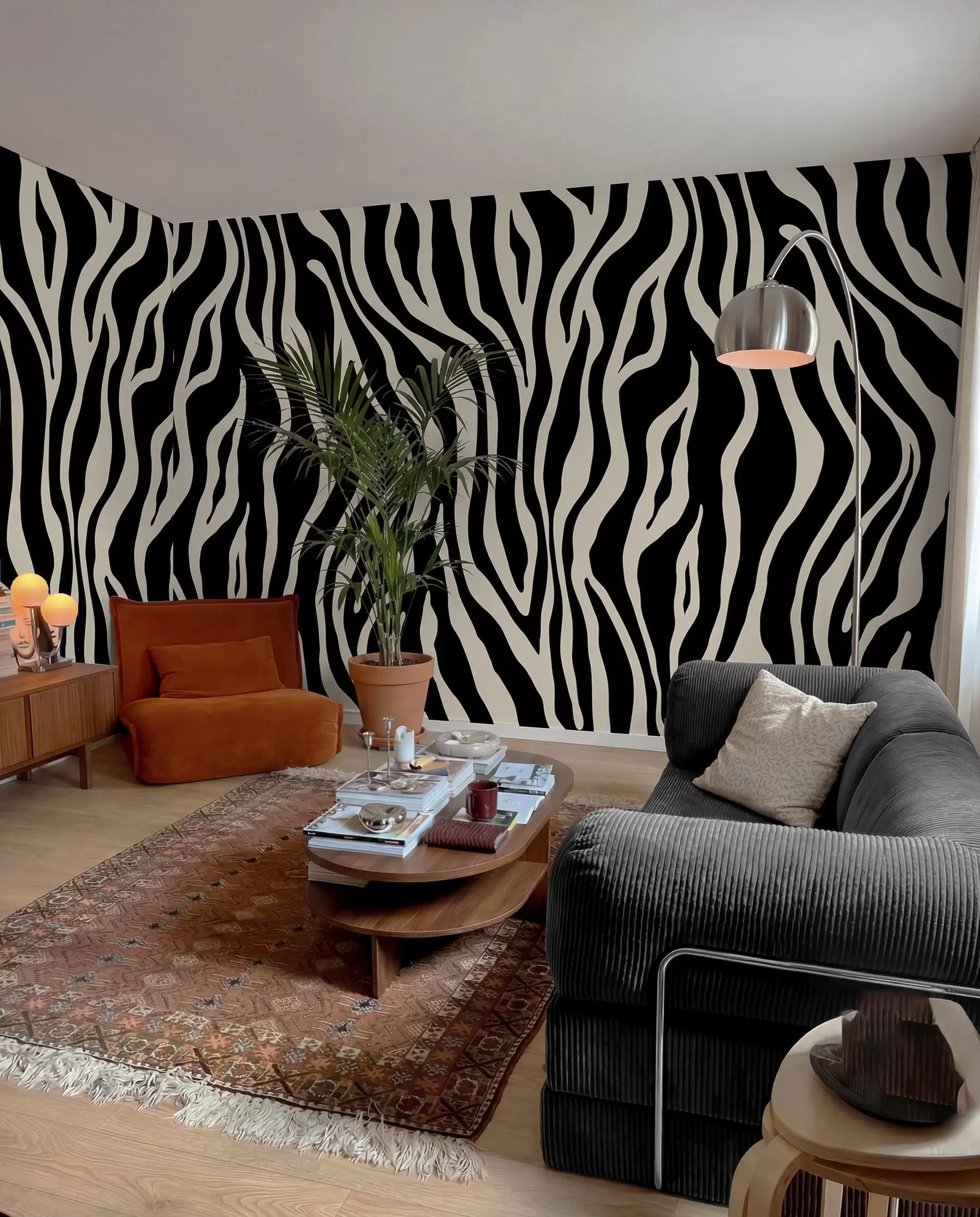 Fotobehang Vectorafdruk van zebrahuid in zwart en witte kleuren u99173v3