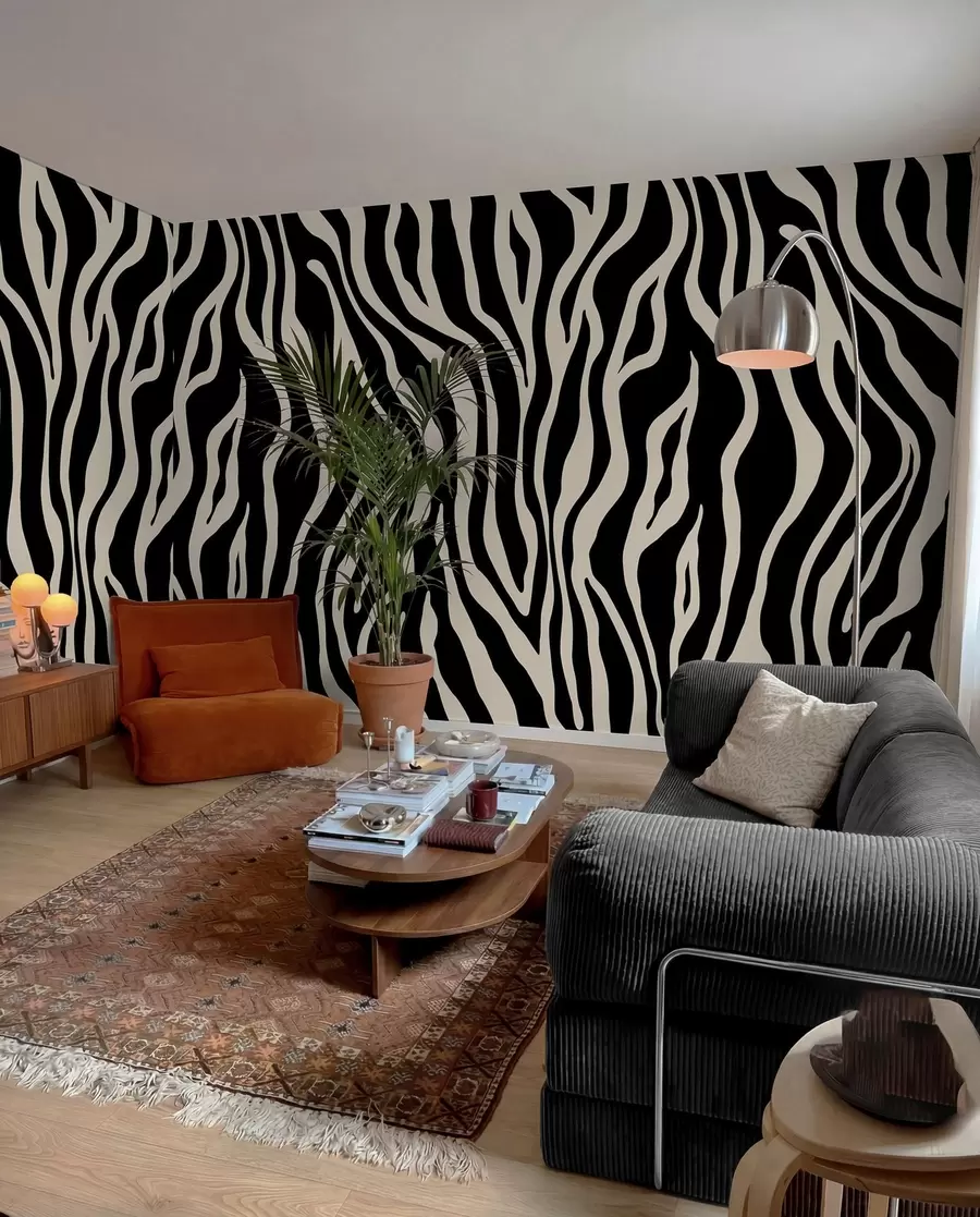 Fotobehang Vectorafdruk van zebrahuid in zwart en witte kleuren u99173v3