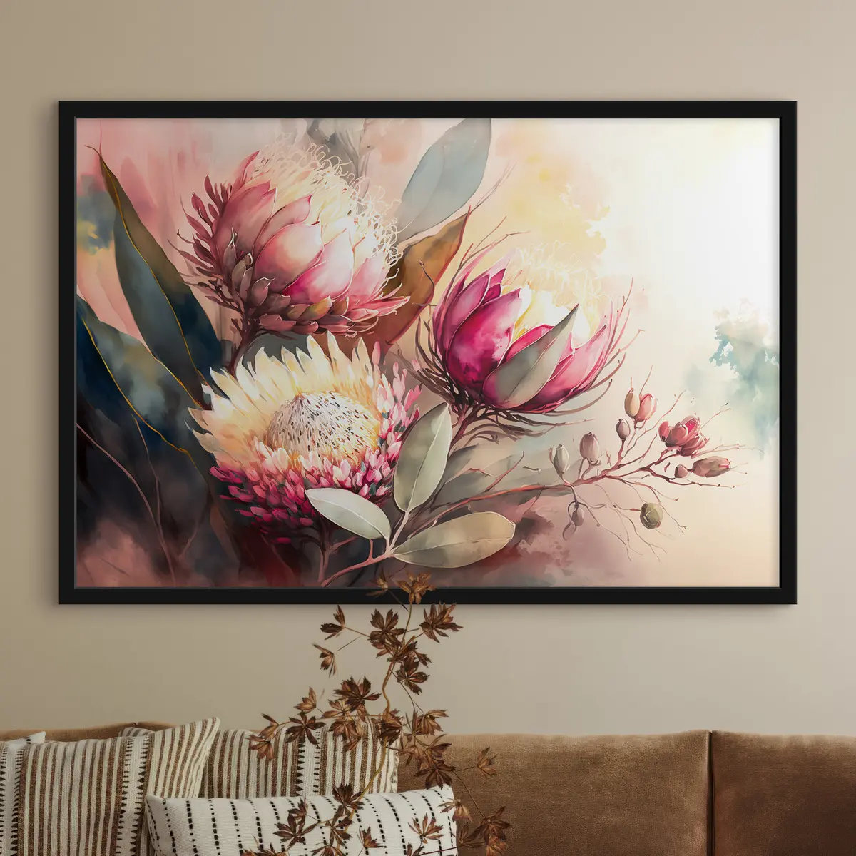 Poster Levendige bloemen in zachte pasteltinten f37546