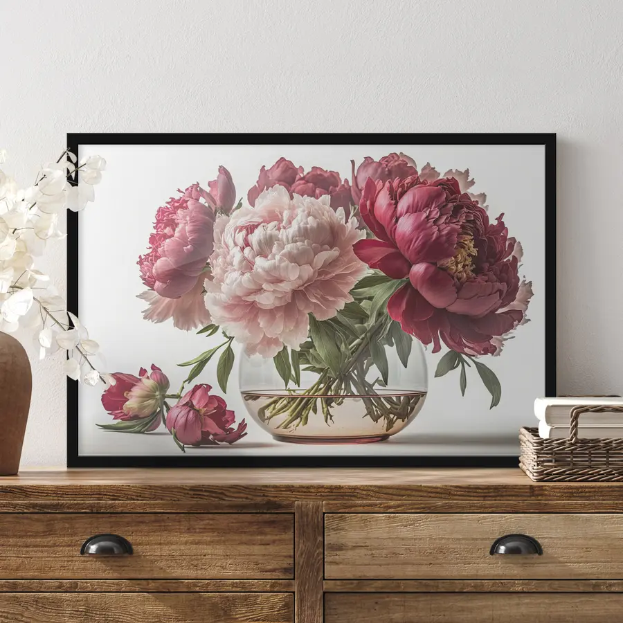 Papier peint photo Des pivoines éclatantes dans un élégant arrangement floral f37549